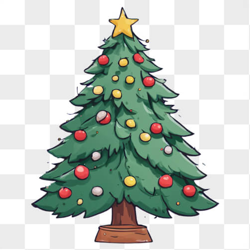 Árvore de Natal em Cartoon com Enfeites Árvore de Natal em Cartoon com Enfeites thumbnail