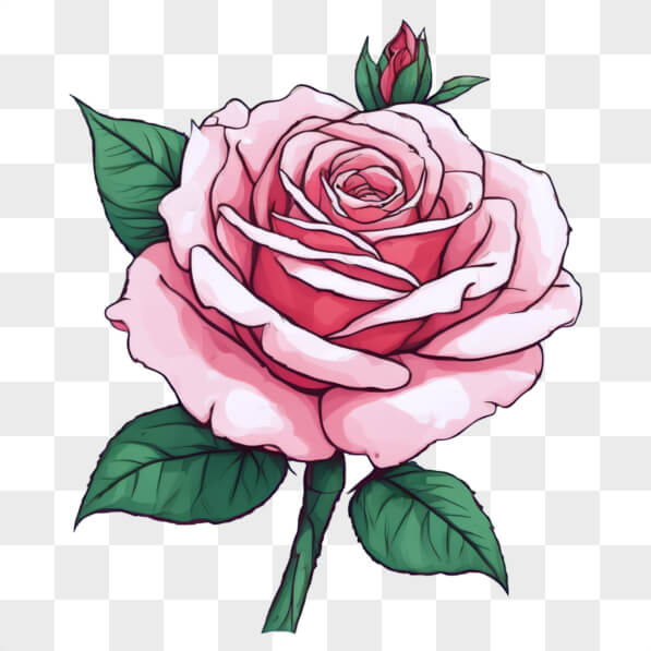 Descarga Rosa rosa ilustrada Cartoons En Línea - Creative Fabrica