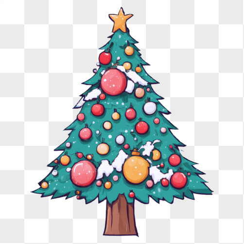 Árvore de Natal Colorida com Enfeites e Neve Árvore de Natal Colorida com Enfeites e Neve thumbnail