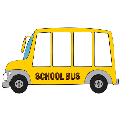 Download Cartoon School Bus Rear View Frames Online - Creative Fabrica
