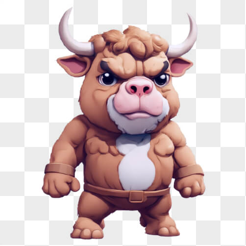 Download Cartoon Bull Character in a Red Cloak Cartoons Online ...