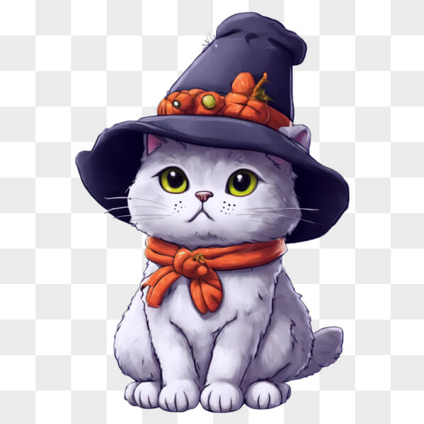 Download Cute White Cat in Halloween Costume Cartoons Online - Creative ...