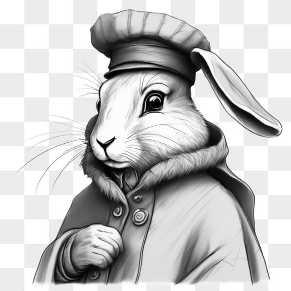 White Rabbit Head Chef Download Whimsical Rabbit in Chef Attire Sketches Online - Creative Fabrica