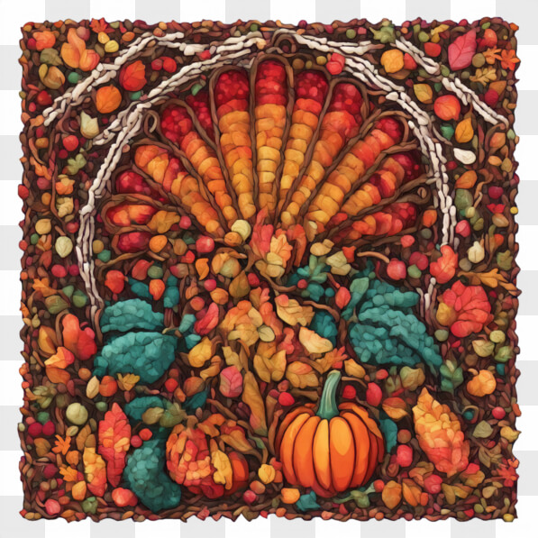 Download Autumn Harvest Display with Pumpkins and Leaves Cartoons ...