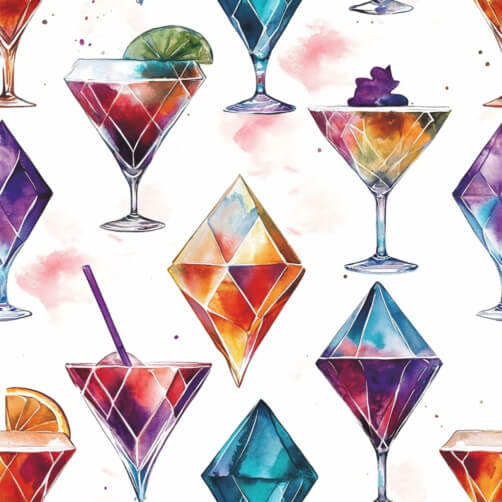 Colorful Cocktails and Diamonds Pattern thumbnail