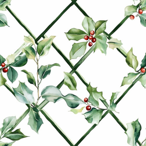 Holly Leaves and Berries Pattern thumbnail