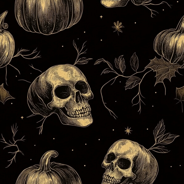 Download Artistic Halloween Theme with Skulls and Pumpkins Patterns ...