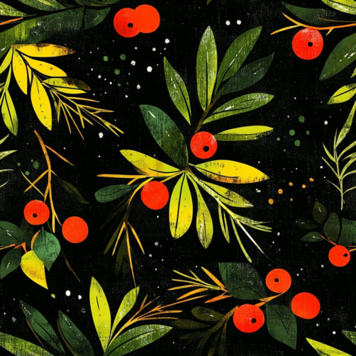 Colorful Leaf and Berry Pattern Colorful Leaf and Berry Pattern thumbnail