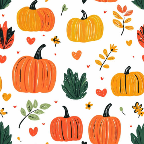 Fall Pink Pattern Simple Download Colorful Fall Pattern with Pumpkins and Berries Patterns ...