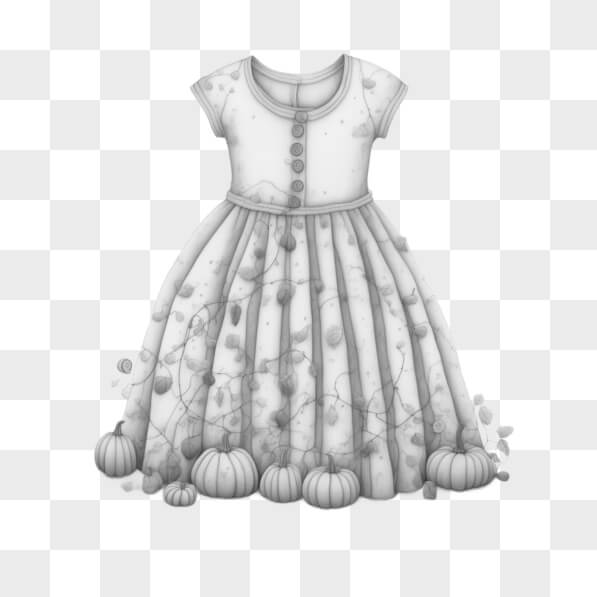 Download Whimsical Dress Design with Pumpkins Sketches Online ...