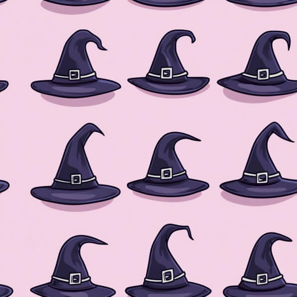 Download Pattern of Purple Witch Hats on Pink Background Patterns ...