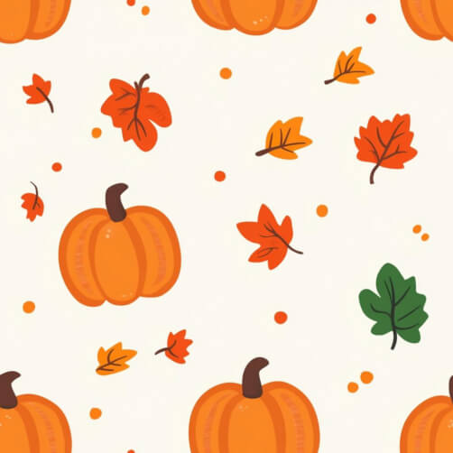 Download Autumn Pattern with Pumpkins and Leaves Patterns Online ...