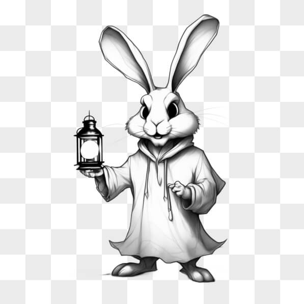 Drawing Rabbit Lanttern Download Whimsical Rabbit Character with Lantern Sketches Online ...