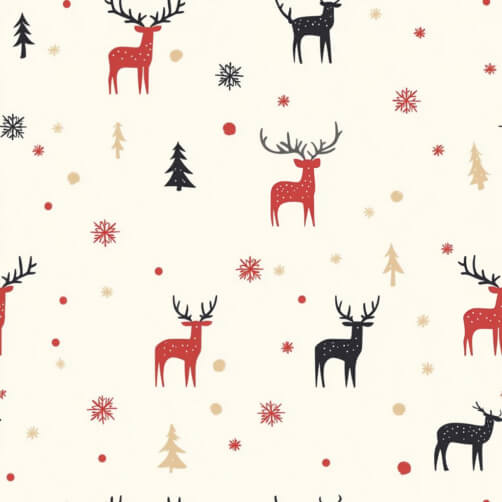 Festive Holiday Pattern with Reindeer and Snowflakes Patterns Festive Holiday Pattern with Reindeer and Snowflakes Patterns thumbnail
