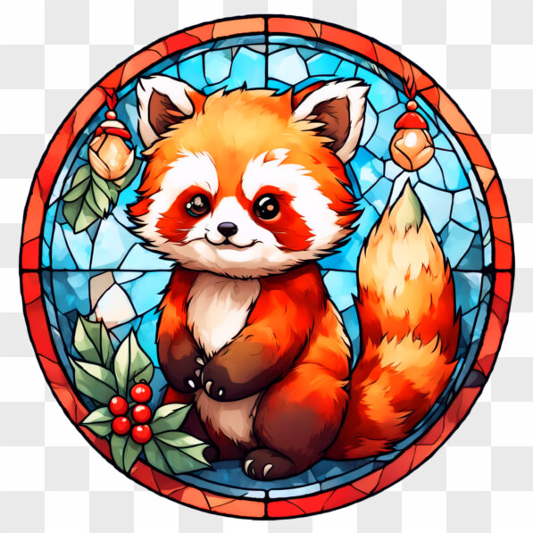 descarga-panda-rojo-kawaii-en-estilo-de-arte-de-vidrio-templado-kawaii