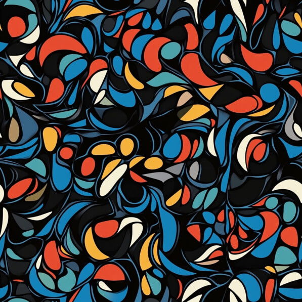 Download Colorful Abstract Swirls on Black Background Patterns Online ...