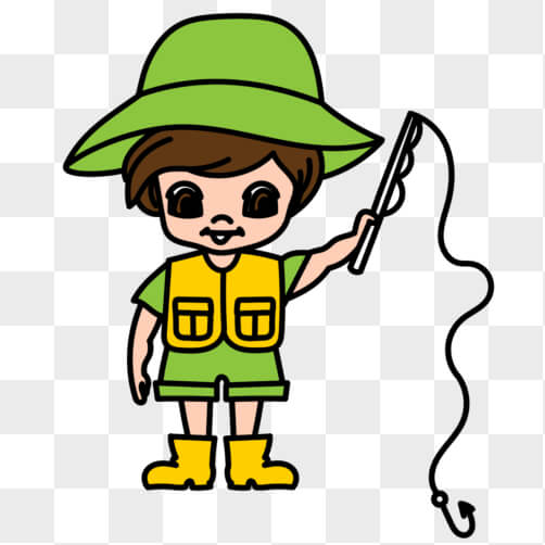 Kind Fischer im Cartoon-Stil Hintergründe thumbnail