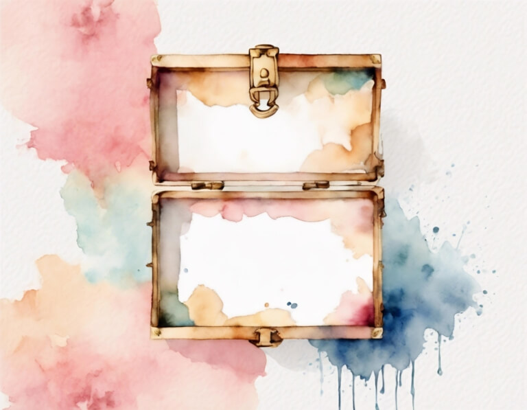 Download Vintage Treasure Chest with Watercolor Background Backgrounds ...