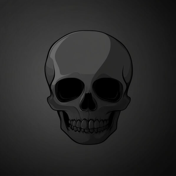 Download Stylized Black Skull on Dark Background Backgrounds Online ...