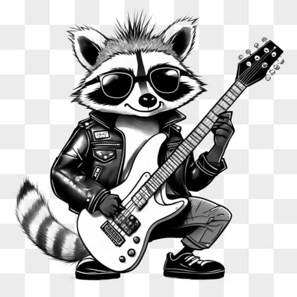 Rockstar Racoon Drawing Descarga Racoon rockstar de dibujos animados genial tocando la guitarra ...