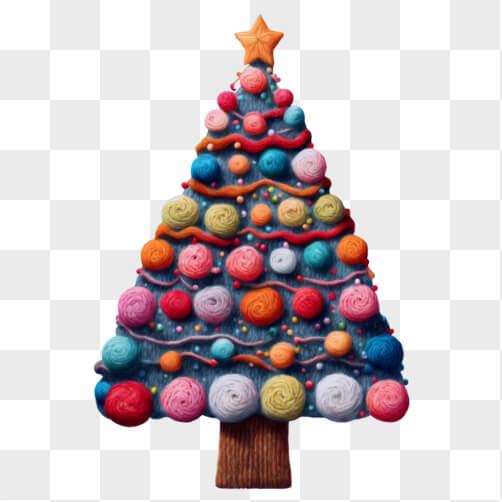Árvore de Natal de Lã Colorida Árvore de Natal de Lã Colorida thumbnail