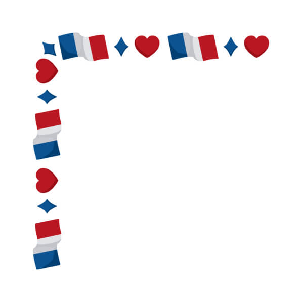 Download Decorative border with French flags and hearts Borders ...