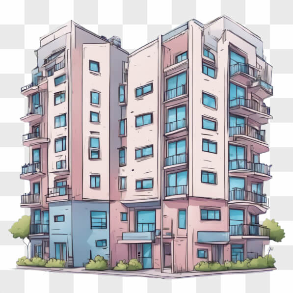 Download Modern Residential Building with Unique Design Cartoons Online ...