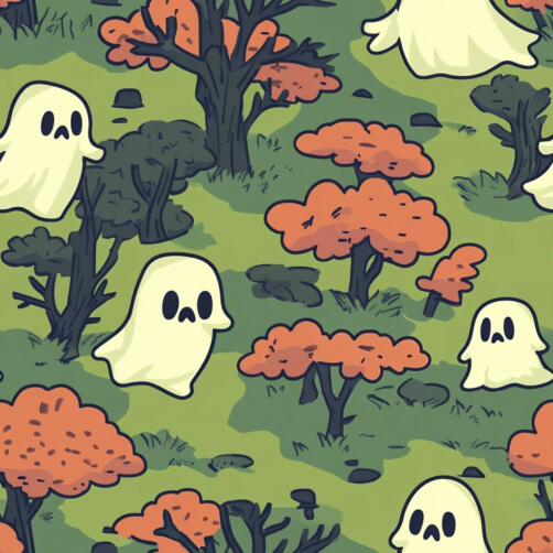 Cartoonish Ghosts in a Colorful Forest Cartoonish Ghosts in a Colorful Forest thumbnail