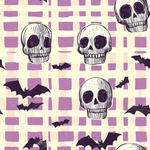 Halloween Pattern with Skulls and Bats Halloween Pattern with Skulls and Bats thumbnail