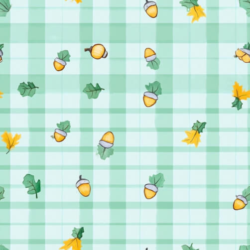 Autumn-themed Pattern with Acorns and Leaves Autumn-themed Pattern with Acorns and Leaves thumbnail