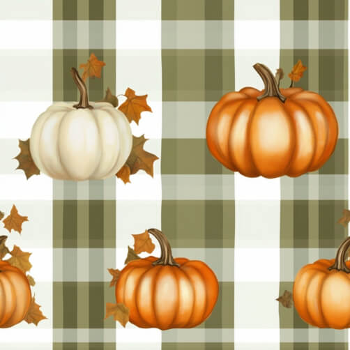 Autumn Pumpkins on Checkered Background Autumn Pumpkins on Checkered Background thumbnail