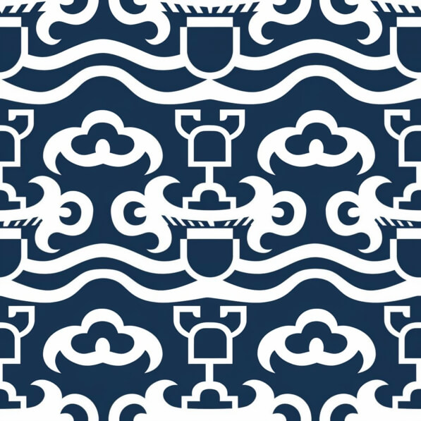 Download Stylized Abstract Pattern in Navy and White Patterns Online ...