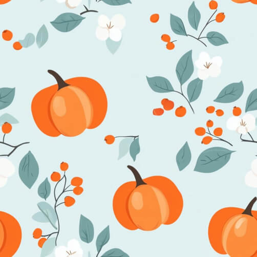 Autumn Pumpkin and Floral Pattern Autumn Pumpkin and Floral Pattern thumbnail