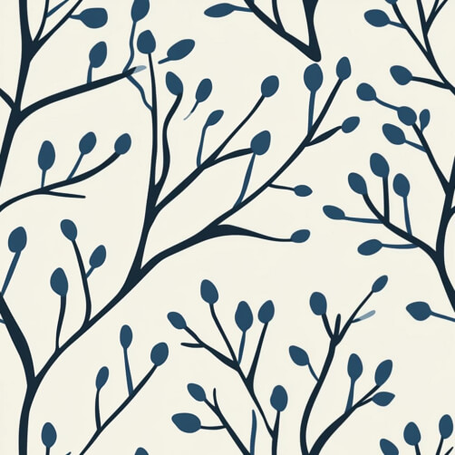 Stylized Branch Pattern in Dark Blue Stylized Branch Pattern in Dark Blue thumbnail