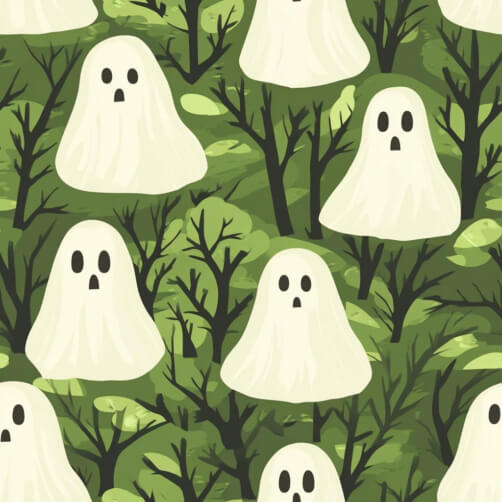 Cartoon Ghosts in a Forest Pattern Cartoon Ghosts in a Forest Pattern thumbnail
