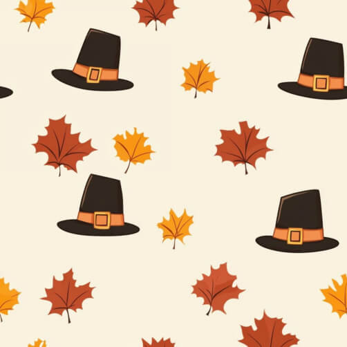 Thanksgiving Pattern with Hats and Autumn Leaves Thanksgiving Pattern with Hats and Autumn Leaves thumbnail