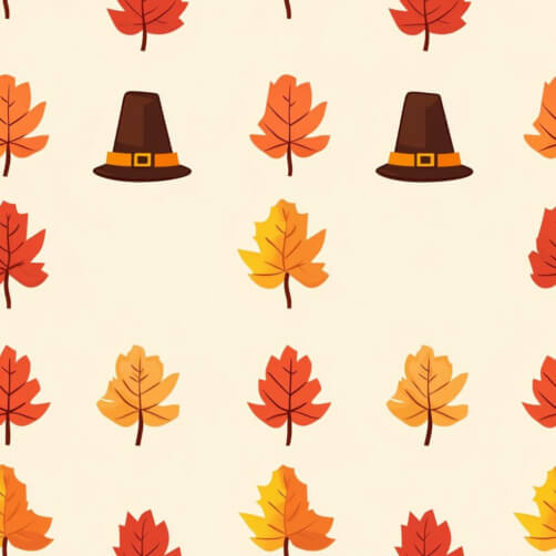 Autumn Leaves and Pilgrim Hats Pattern Autumn Leaves and Pilgrim Hats Pattern thumbnail
