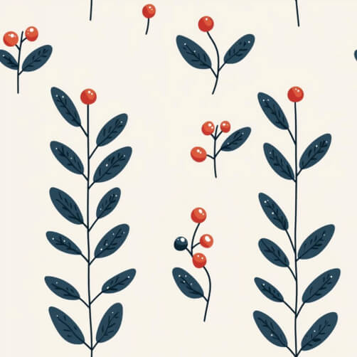 Botanical Pattern with Leaves and Berries Botanical Pattern with Leaves and Berries thumbnail
