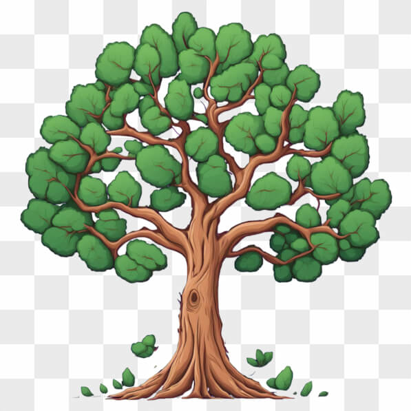 Download Stylized Tree with Lush Green Foliage Cartoons Online ...