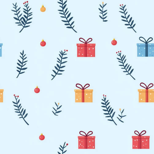 Festive Holiday Pattern with Gifts and Ornaments Festive Holiday Pattern with Gifts and Ornaments thumbnail