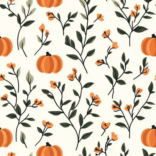 Autumn Floral and Pumpkin Pattern Autumn Floral and Pumpkin Pattern thumbnail