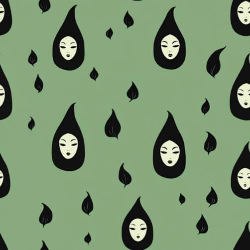 Stylized Faces and Leaves Pattern Stylized Faces and Leaves Pattern thumbnail