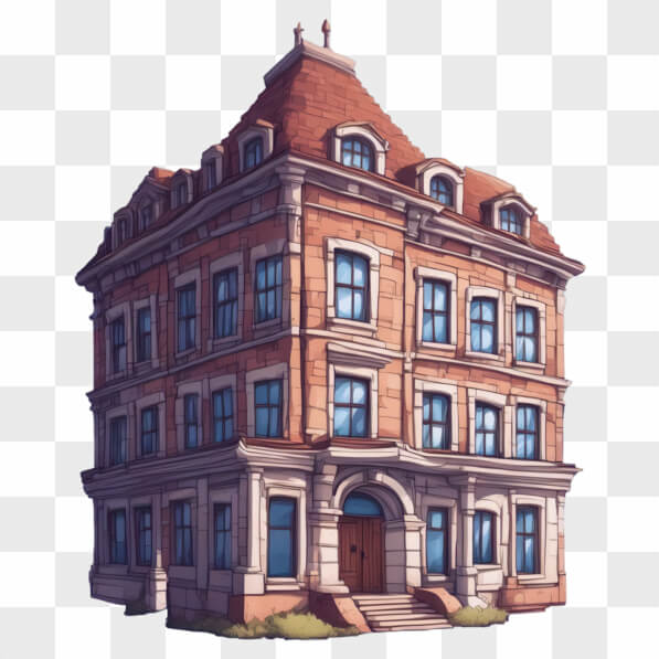 Cartoon Computer Building Download Charming Multi-Story Building with Classic Architecture ...