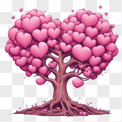 Heart-Shaped Tree with Pink Foliage Cartoons Heart-Shaped Tree with Pink Foliage Cartoons thumbnail