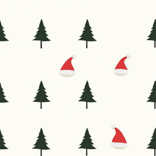 Festive Christmas Pattern with Trees and Santa Hats Festive Christmas Pattern with Trees and Santa Hats thumbnail