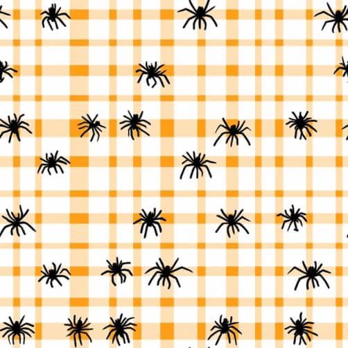 Stylized Spiders on Orange and White Checkered Background Stylized Spiders on Orange and White Checkered Background thumbnail