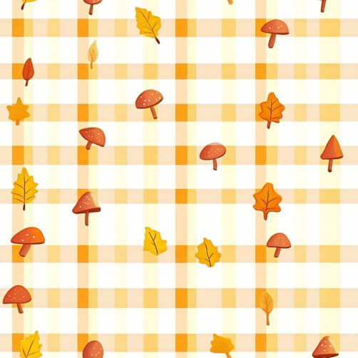 Autumn Pattern with Mushrooms and Leaves Autumn Pattern with Mushrooms and Leaves thumbnail