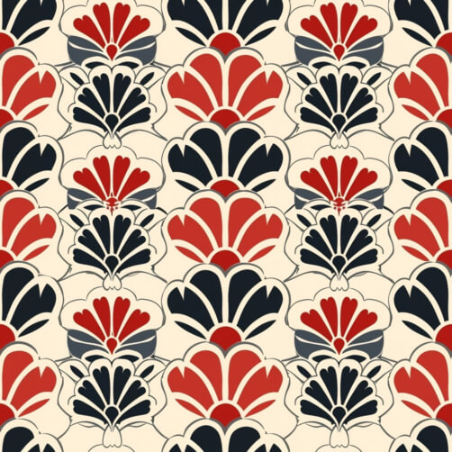 Stylized Floral Pattern in Red and Black Patterns Stylized Floral Pattern in Red and Black Patterns thumbnail