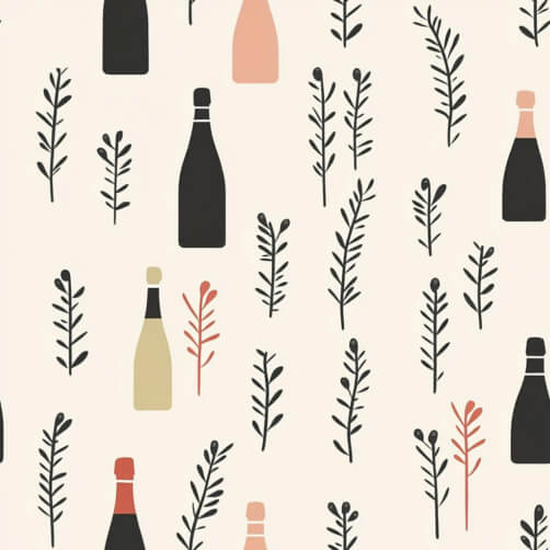 Stylish Pattern of Bottles and Leaves Stylish Pattern of Bottles and Leaves thumbnail