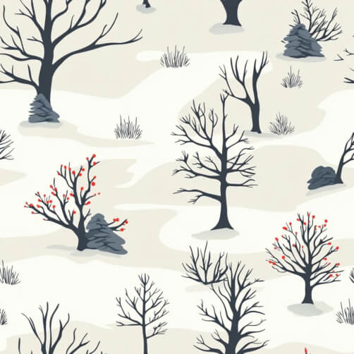 Stylized Winter Landscape with Trees and Rocks Stylized Winter Landscape with Trees and Rocks thumbnail